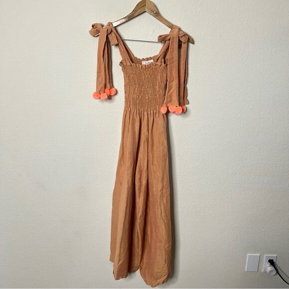 Sundress Pom Jumpsuit Tie Straps Wide Leg Womens Size XS / S - Picture 6 of 9